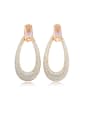 thumb Copper With Rose Gold Plated Luxury Hollow Water Drop Drop Earrings 1