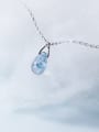 thumb 925 Sterling Silver Glass stone Water Drop Minimalist Necklace 0