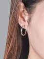 thumb 925 Sterling Silver Geometric Minimalist C Shape Hoop Earring 1