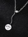 thumb 925 Sterling Silver Letter Vintage Smiley Lariat Necklace 1