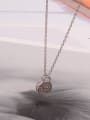 thumb 925 Sterling Silver Rhinestone Round Minimalist Necklace 1