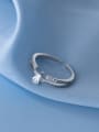 thumb 925 Sterling Silver Cubic Zirconia Water Drop Minimalist Stackable Ring 1