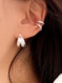 thumb 925 Sterling Silver Double Arc Vintage Stud Earring 1