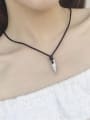 thumb 925 Sterling Silver Artificial Leather Irregular Hip Hop Necklace 1