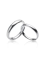 thumb 925 Sterling Silver Minimalist Smooth Round  Lovers Ring 0
