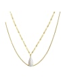 thumb 925 Sterling Silver Freshwater Pearl Geometric Hip Hop Multi Strand Necklace 0