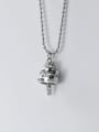 thumb 925 Sterling Silver Vintage Cat  Pendant Necklace 2