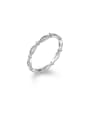 thumb 925 Sterling Silver With Platinum Plated Simplistic Hollow Geometric Band Rings 0