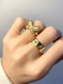 thumb Brass Cubic Zirconia Butterfly Vintage Band Ring 3