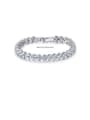 thumb 925 Sterling Silver Cubic Zirconia Round Dainty Bracelet 0