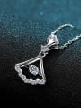 thumb Sterling Silver Moissanite Triangle Dainty Necklace 3