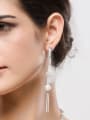 thumb Copper Cubic Zirconia Tassel Luxury Chandelier Earring 1