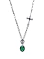 thumb 925 Sterling Silver Cubic Zirconia Cross Vintage Necklace 3