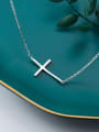 thumb 925 Sterling Silver Smooth Cross Minimalist Regligious Necklace 2