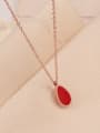 thumb Titanium Red Water Drops Necklace 2
