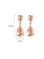 thumb Brass Cubic Zirconia Water Drop Trend Cluster Earring 3