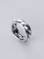 thumb 925 Sterling Silver Retro spiral multilayer glossy Free Size Ring 0