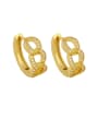 thumb Brass Cubic Zirconia Geometric Bohemia Stud Earring 0