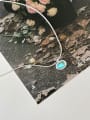 thumb 925 Sterling Silver Natural Stone Oval Vintage Necklace 2