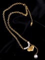 thumb Titanium Steel Imitation Pearl Heart Minimalist Necklace 0