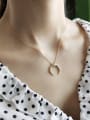 thumb 925 Sterling Silver Cubic Zirconia moon White Necklace 0