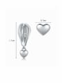 thumb 925 Sterling Silver Asymmetrical Heart Balloon Classic Stud Earring 2