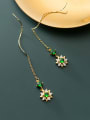 thumb 925 Sterling Silver With Gold Plated Fashion Star Threader Earrings 0