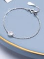 thumb 925 Sterling Silver Cubic Zirconia White Round Minimalist Link Bracelet 0