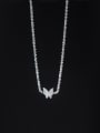 thumb 925 Sterling Silver Rhinestone Butterfly Minimalist Necklace 0