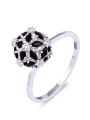 thumb Brass Cubic Zirconia Ball Statement Cocktail Ring 0