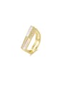 thumb Brass Shell Geometric Minimalist Band Ring 0