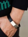 thumb Titanium Steel Geometric Hip Hop Wristband Bracelet 1