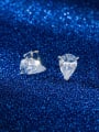 thumb 925 Sterling Silver Cubic Zirconia Water Drop Dainty Stud Earring 0