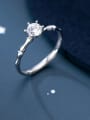 thumb 925 Sterling Silver Cubic Zirconia  Round Minimalist Free Size Ring 3