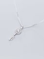 thumb 925 Sterling Silver Cubic Zirconia Cute micro diamond key Necklace 2