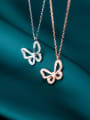 thumb 925 Sterling Silver Cubic Zirconia White Butterfly Classic Necklaces 1