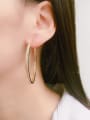 thumb Brass Cubic Zirconia Round Minimalist Hoop Earring 1