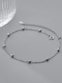 thumb 925 Sterling Silver  Round Minimalist Bead Anklet 2