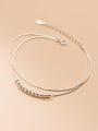 thumb 925 Sterling Silver Bead Round Minimalist Strand Wire Bracelet 1