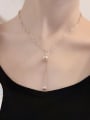 thumb 925 Sterling Silver Bead Tassel Vintage Lariat Necklace 1