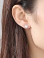 thumb 925 Sterling Silver Opal Square Minimalist Stud Earring 1