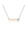 thumb 925 Sterling Silver Rhinestone Simple Geometric  Necklace 0