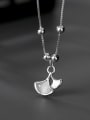 thumb 925 Sterling Silver Cats Eye Gray  Apricot Leaf Pendant  Necklace 0