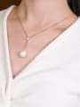 thumb 925 Sterling Silver Freshwater Pearl Irregular Vintage Lariat Necklace 2