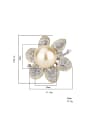 thumb Brass Cubic Zirconia Flower Luxury Cocktail Ring 3
