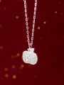 thumb 925 Sterling Silver With Platinum Plated Cute Friut Apple Necklaces 1