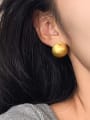 thumb 925 Sterling Silver Round Ball Minimalist Stud Earring 2