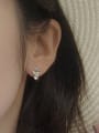 thumb 925 Sterling Silver Rhinestone Geometric Vintage Stud Earring 1