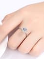 thumb 925 Sterling Silver Cubic Zirconia White Round Minimalist Band Ring 1