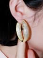 thumb Brass Cubic Zirconia Geometric Luxury Huggie Earring 3